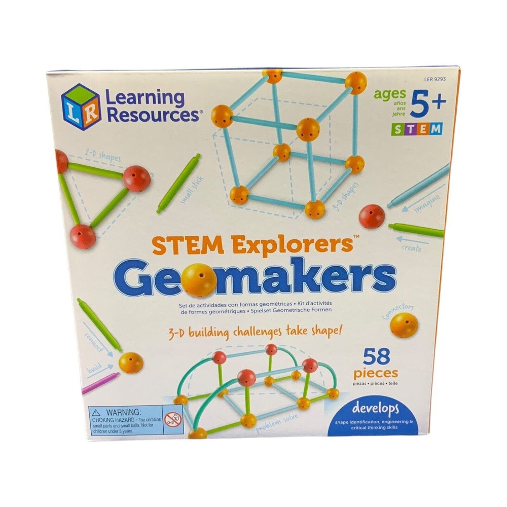 Learning Resources Stem Explorers Geomakers 5+ 3D Building Challenges 58 Pieces